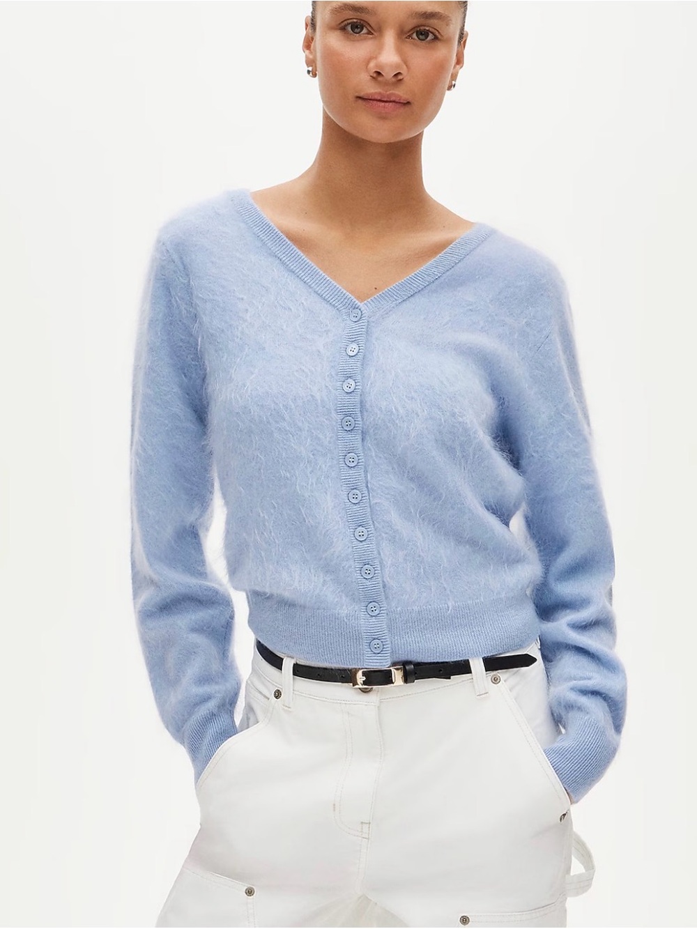 J CREW SIZE XS Brushed cashmere relaxed-fit reversible cardigan CR136 $198 - Picture 7 of 8